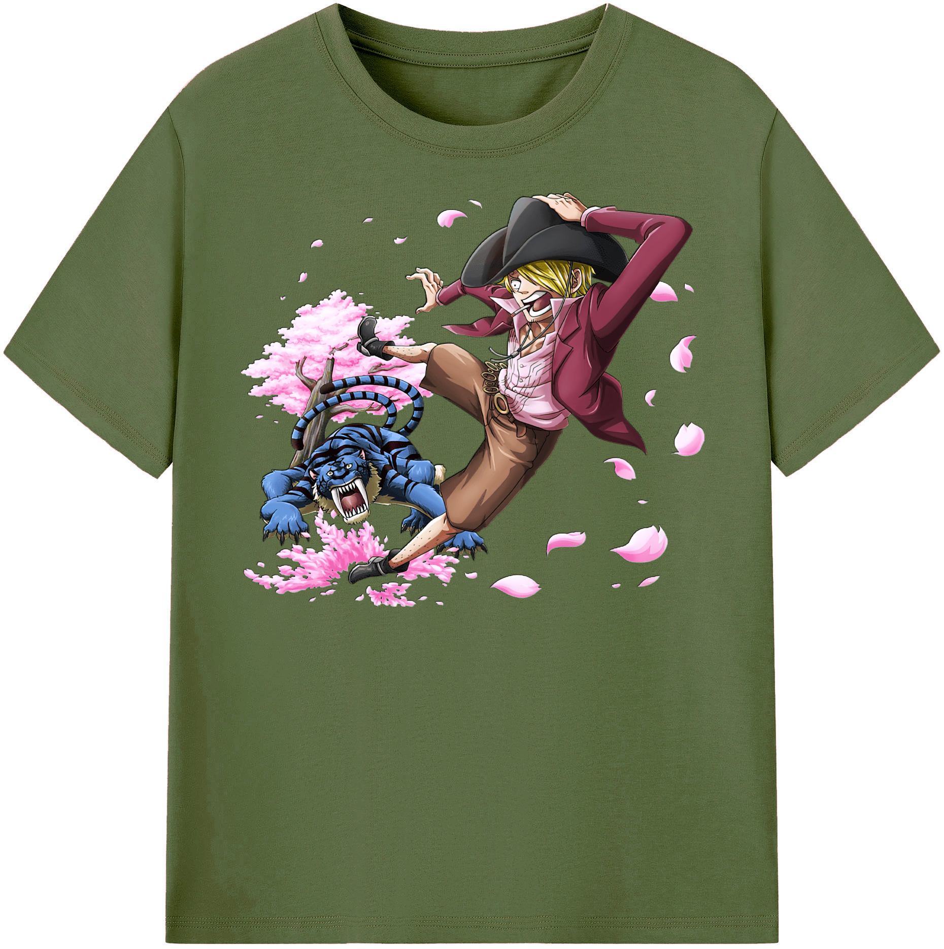 ワンピース サンジ ONE PIECE Sanji 綿100％半袖Tシャツ（フロントプリント）
